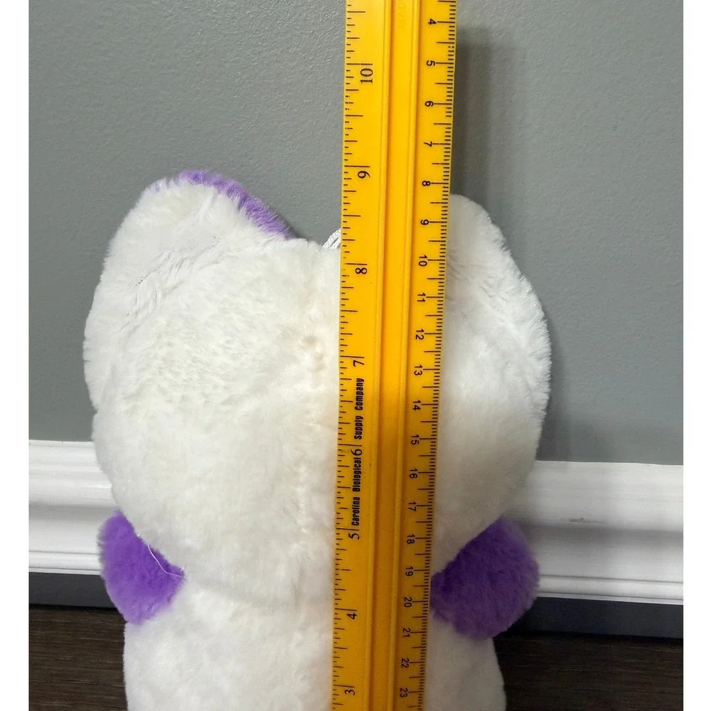 Purple and‎ White Cat Plush Stuffed Animal Kawaii Style Kitten Toy